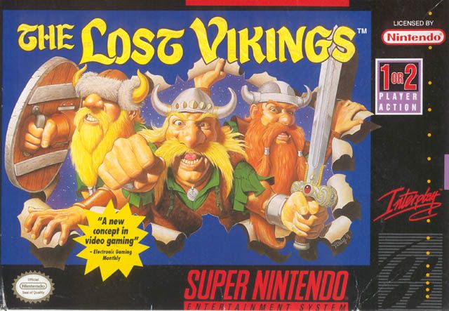 The Lost Vikings box art for Super Nintendo